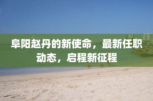 阜陽趙丹的新使命，最新任職動(dòng)態(tài)，啟程新征程