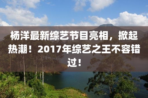 楊洋最新綜藝節(jié)目亮相，掀起熱潮！2017年綜藝之王不容錯(cuò)過！
