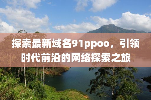 探索最新域名91ppoo，引領(lǐng)時代前沿的網(wǎng)絡(luò)探索之旅