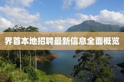 界首本地招聘最新信息全面概覽