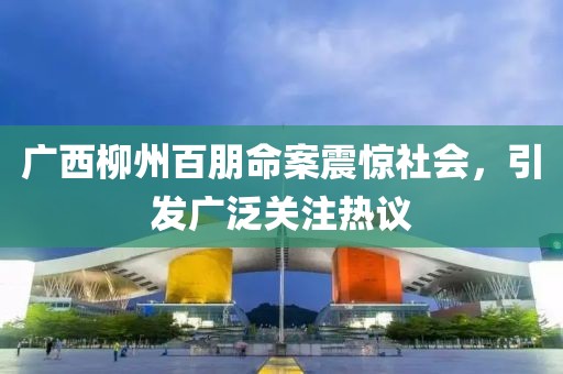 廣西柳州百朋命案震驚社會(huì)，引發(fā)廣泛關(guān)注熱議