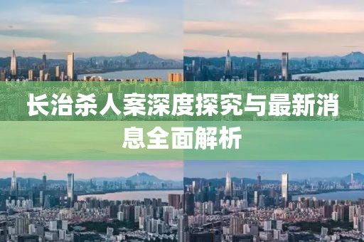 長治殺人案深度探究與最新消息全面解析