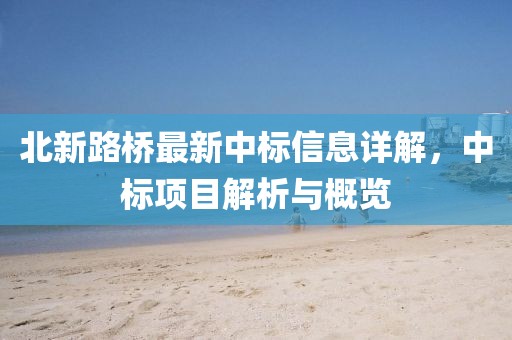 北新路橋最新中標(biāo)信息詳解，中標(biāo)項(xiàng)目解析與概覽