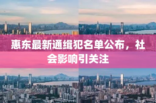 惠東最新通緝犯名單公布，社會影響引關注
