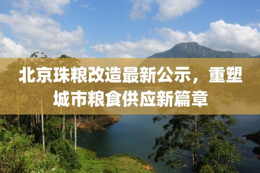 北京珠糧改造最新公示，重塑城市糧食供應(yīng)新篇章