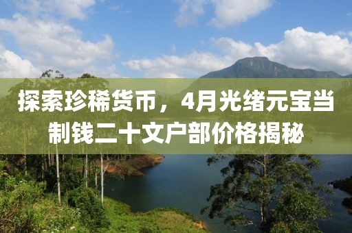 探索珍稀貨幣，4月光緒元寶當(dāng)制錢二十文戶部價格揭秘
